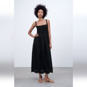 Zara Openwork embroidered dress size large
